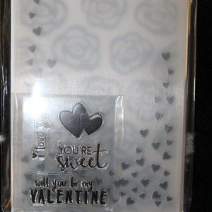 NWT Embossing Folder & Clear Stamp